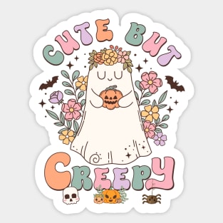 Cute But Creepy Groovy Halloween Ghost Sticker